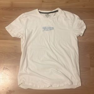 Hollister white t-shirt with blue writing adult small